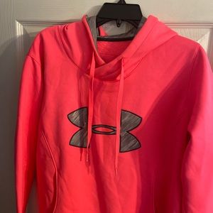 Under armor pink salmon  color  Breast  cancer  ribbon marked , size Large